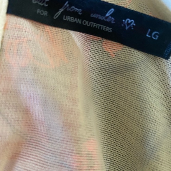 Out From Under Floral Yellow Semi Sheer Mesh Embroidered Coquette Bustier L - Picture 14 of 14